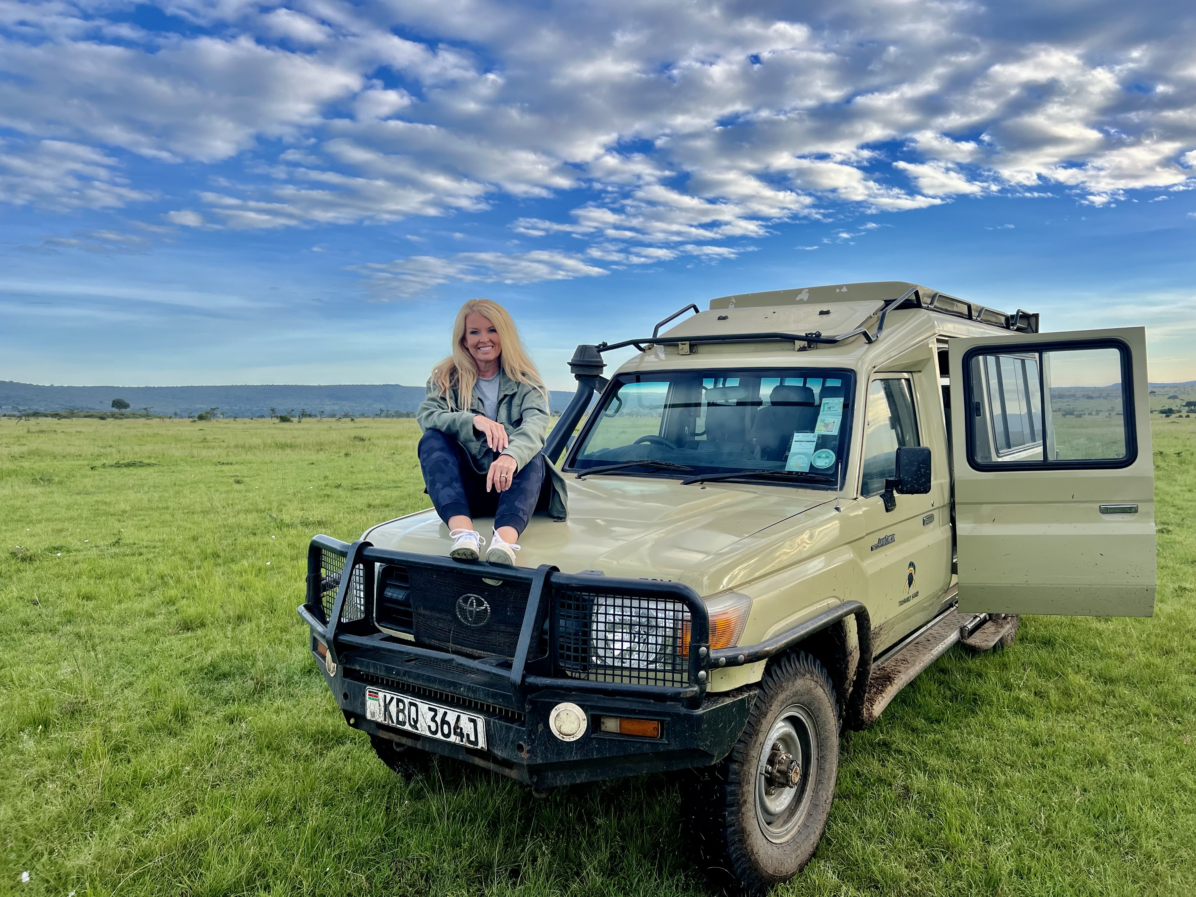 Angela Hughes on safari