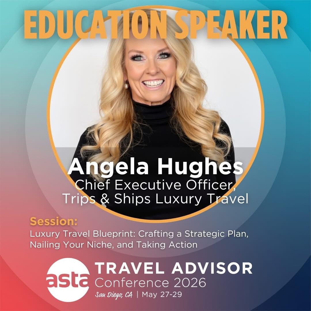 Angela Hughes speaking at ASTA Travel Advisor Conference 2026